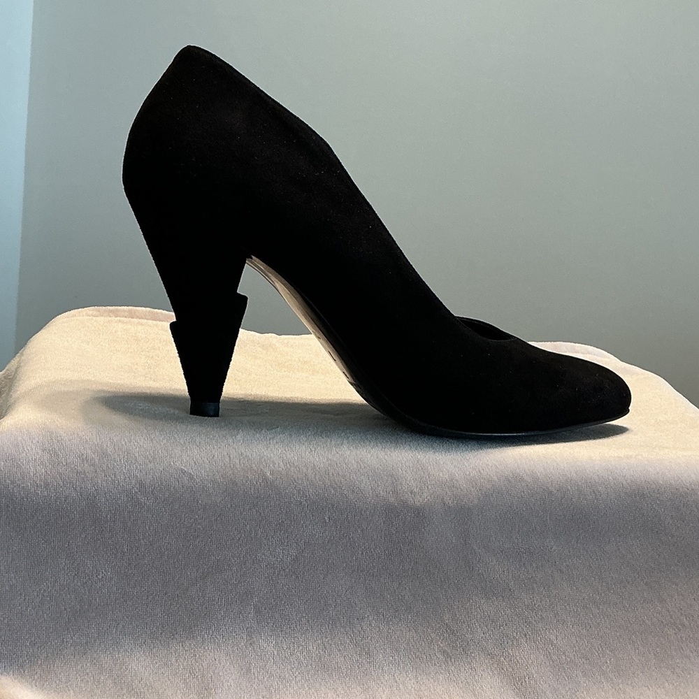 Thierry Mugler Black Suede Heels Sz 7B